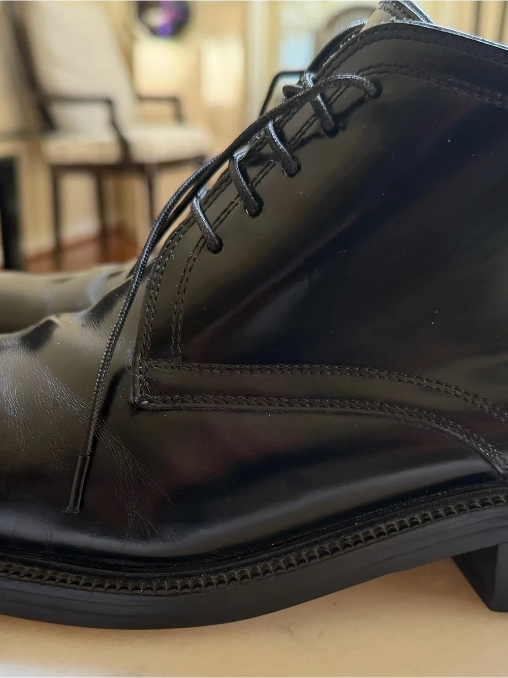 Men's Cole Haan Waterproof Black Leather Chukka Boots - Classic Lace-Up Style